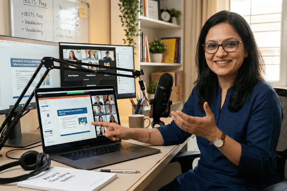 Student using laptop for studying diligently