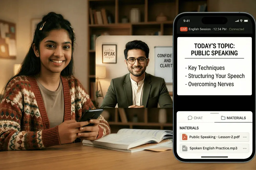 Student learning from smartphone in cafe